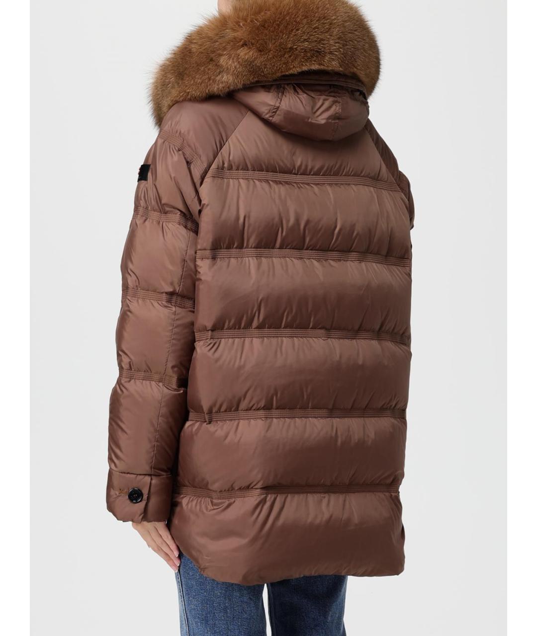 PEUTEREY Коричневый полиэстеровый пуховик, фото 2