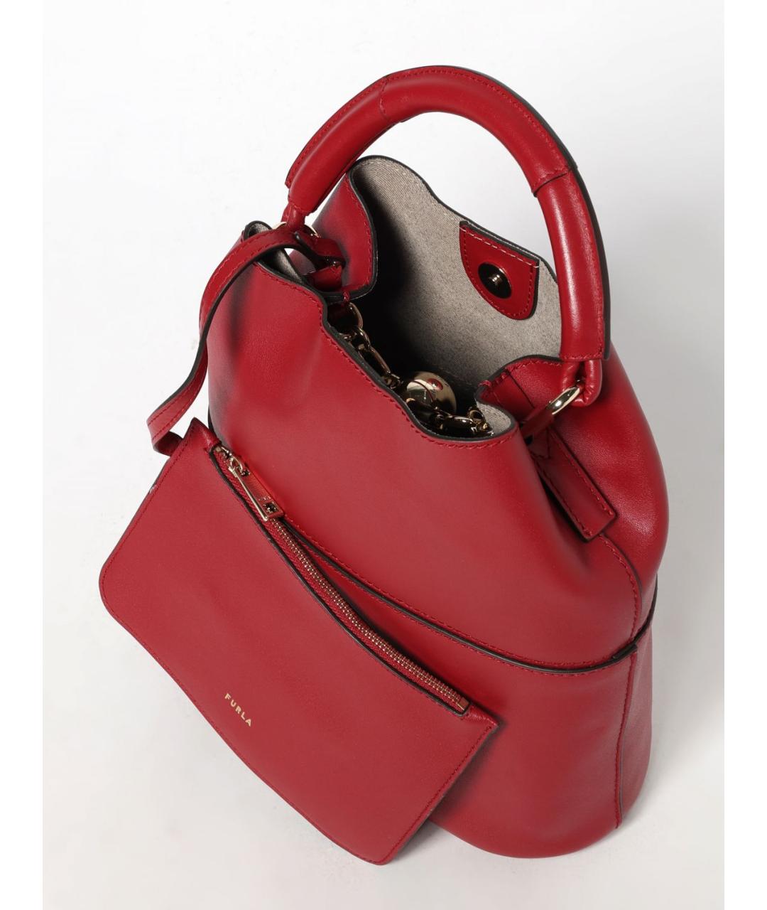 FURLA Красная кожаная сумка тоут, фото 3
