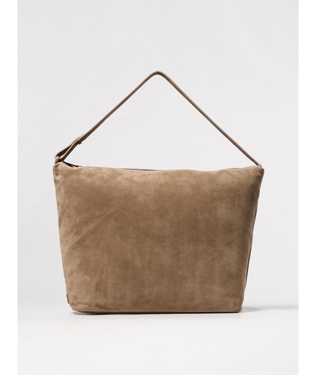 EMPORIO ARMANI Бежевая кожаная сумка через плечо, фото 4