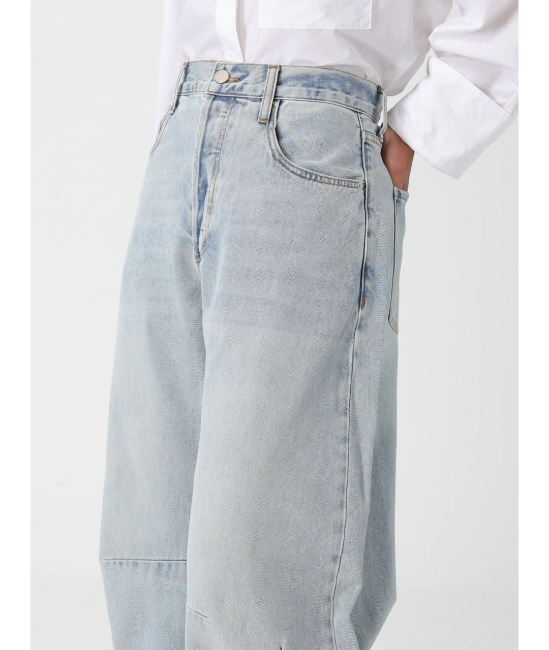 MEIMEIJ Голубые хлопковые прямые джинсы, фото 3