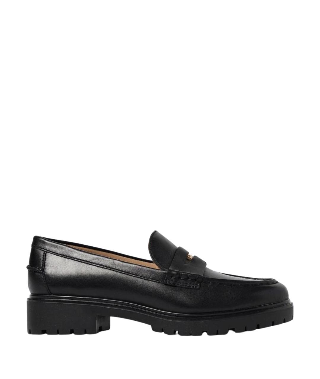 RALPH LAUREN Черные кожаные лоферы, фото 1