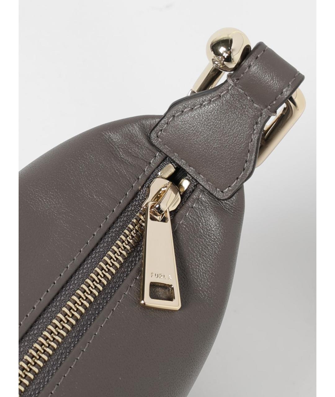 FURLA Серая кожаная сумка через плечо, фото 3