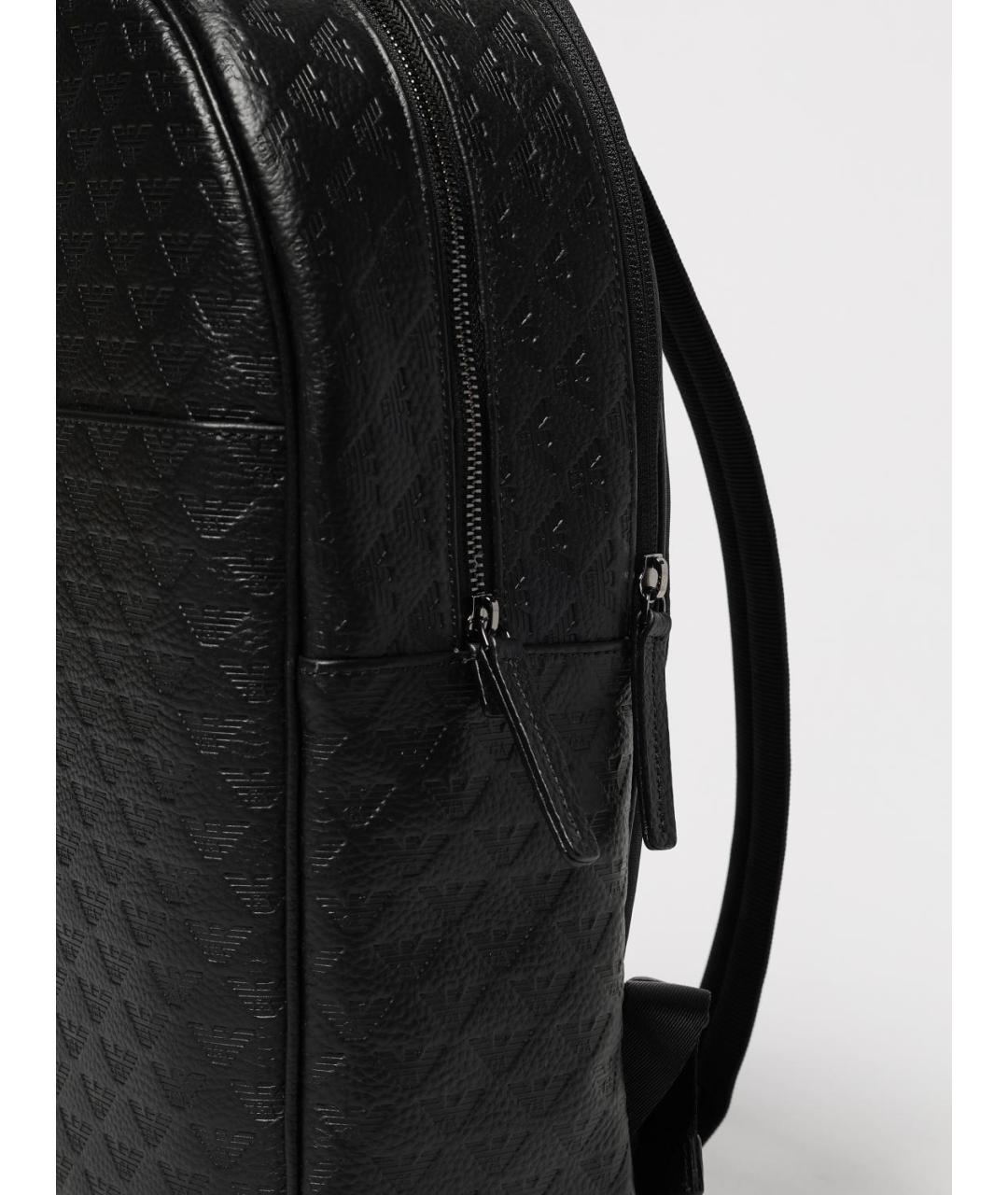 EMPORIO ARMANI Черный кожаный рюкзак, фото 3