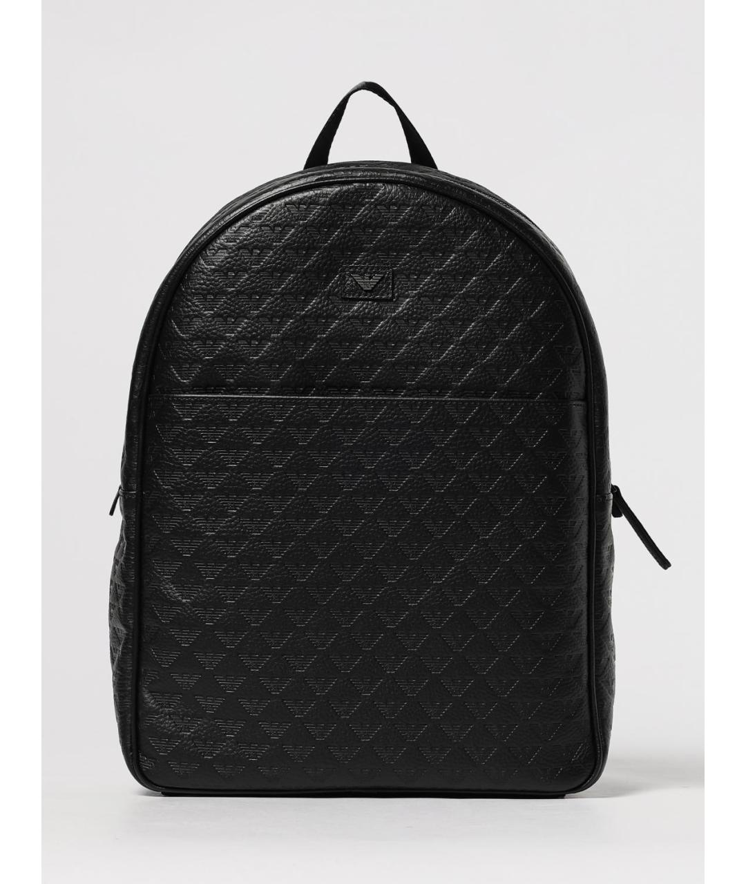 EMPORIO ARMANI Черный кожаный рюкзак, фото 5