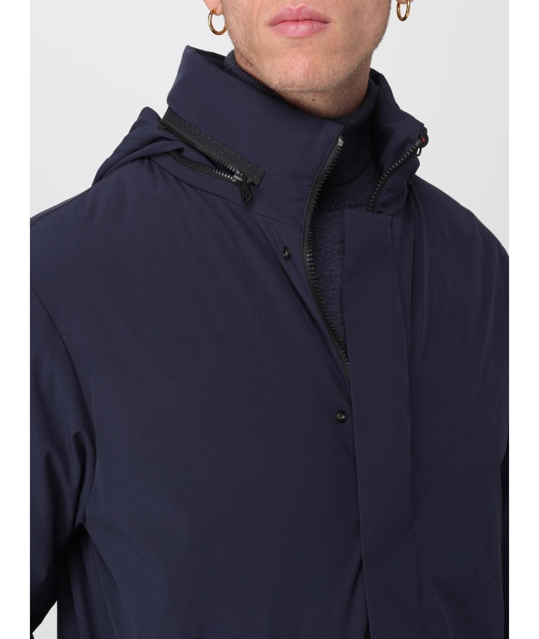 PEUTEREY Синяя полиэстеровая куртка, фото 4