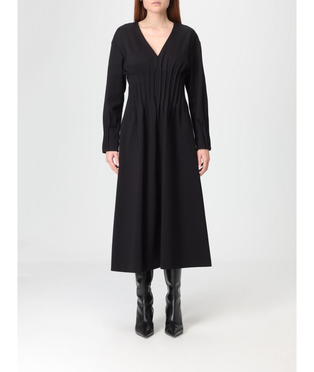 MEIMEIJ Черное вискозное повседневное платье, фото 4