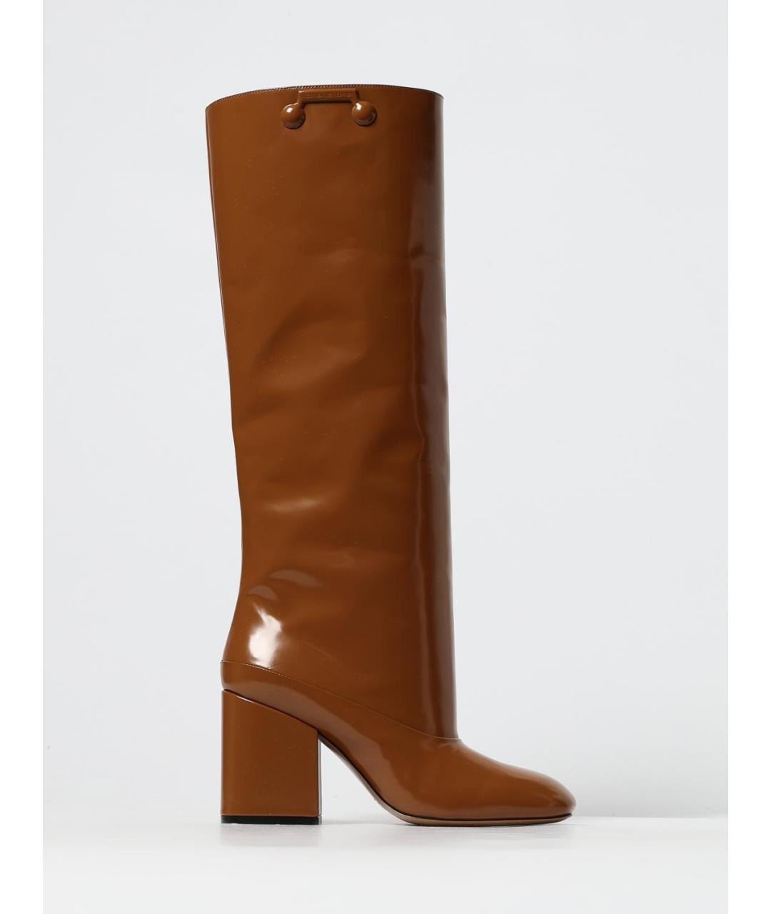 MARNI Коричневые кожаные сапоги, фото 5