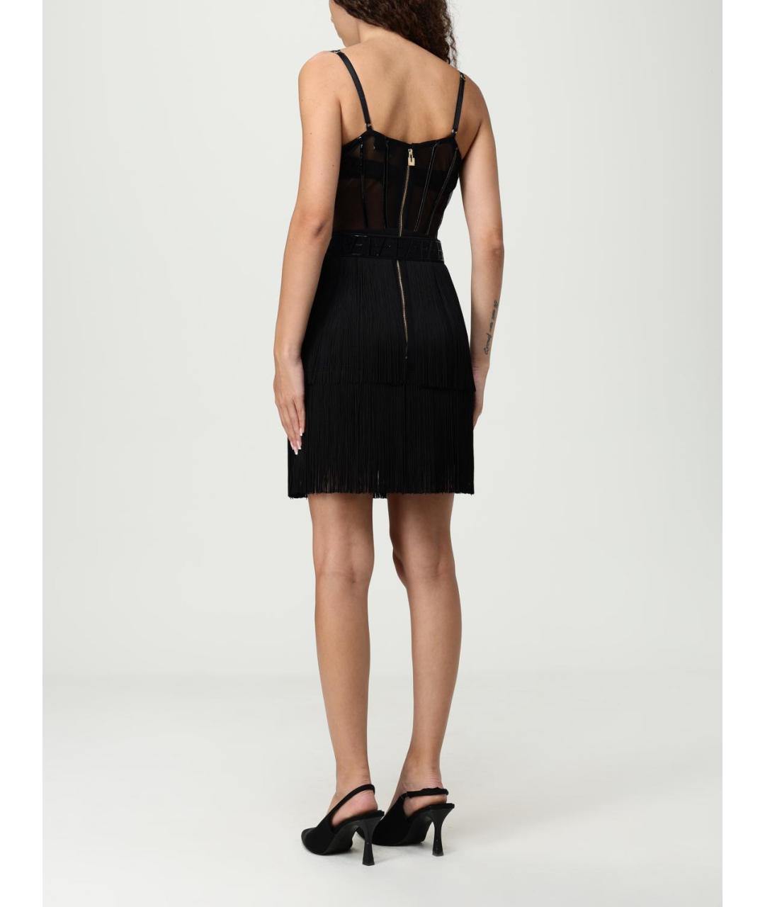 ELISABETTA FRANCHI Черное полиэстеровое платье, фото 2