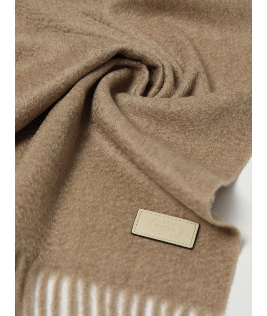 AGNONA Бежевый кашемировый шарф, фото 3