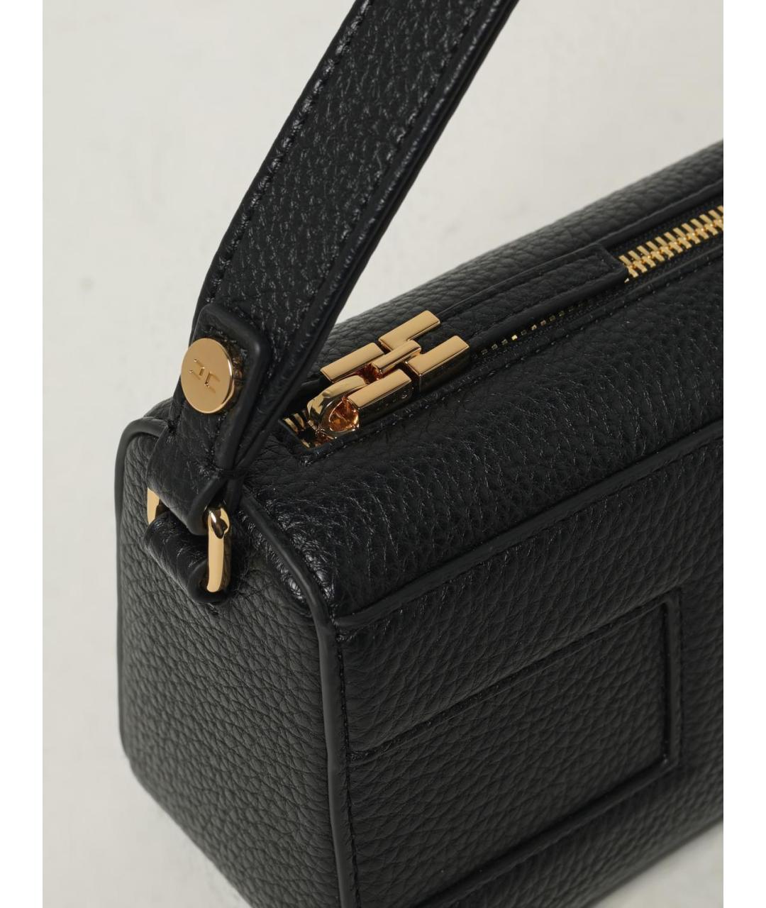 ELISABETTA FRANCHI Черная сумка с короткими ручками из искусственной кожи, фото 3