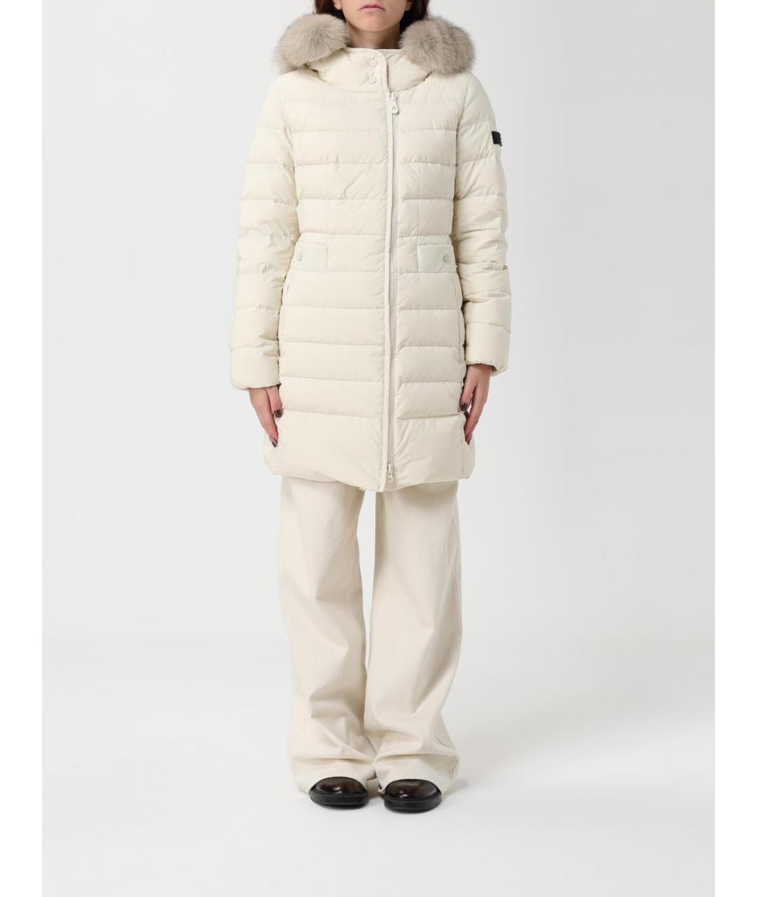 PEUTEREY Бежевый полиамидовый пуховик, фото 2