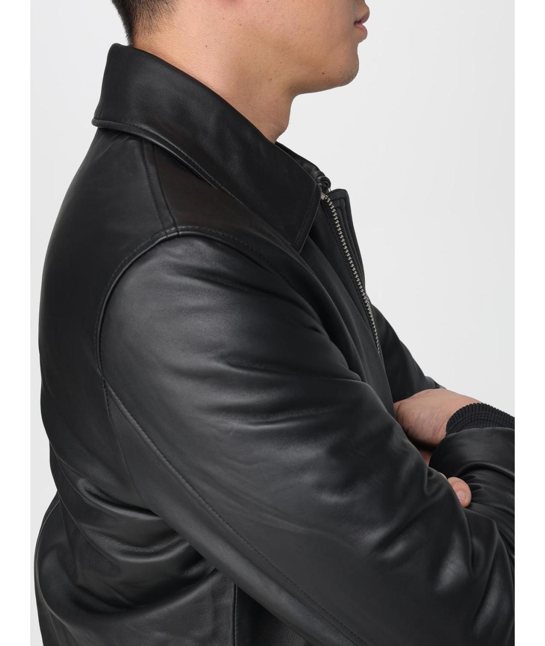 MOOSE KNUCKLES Черная кожаная куртка, фото 4