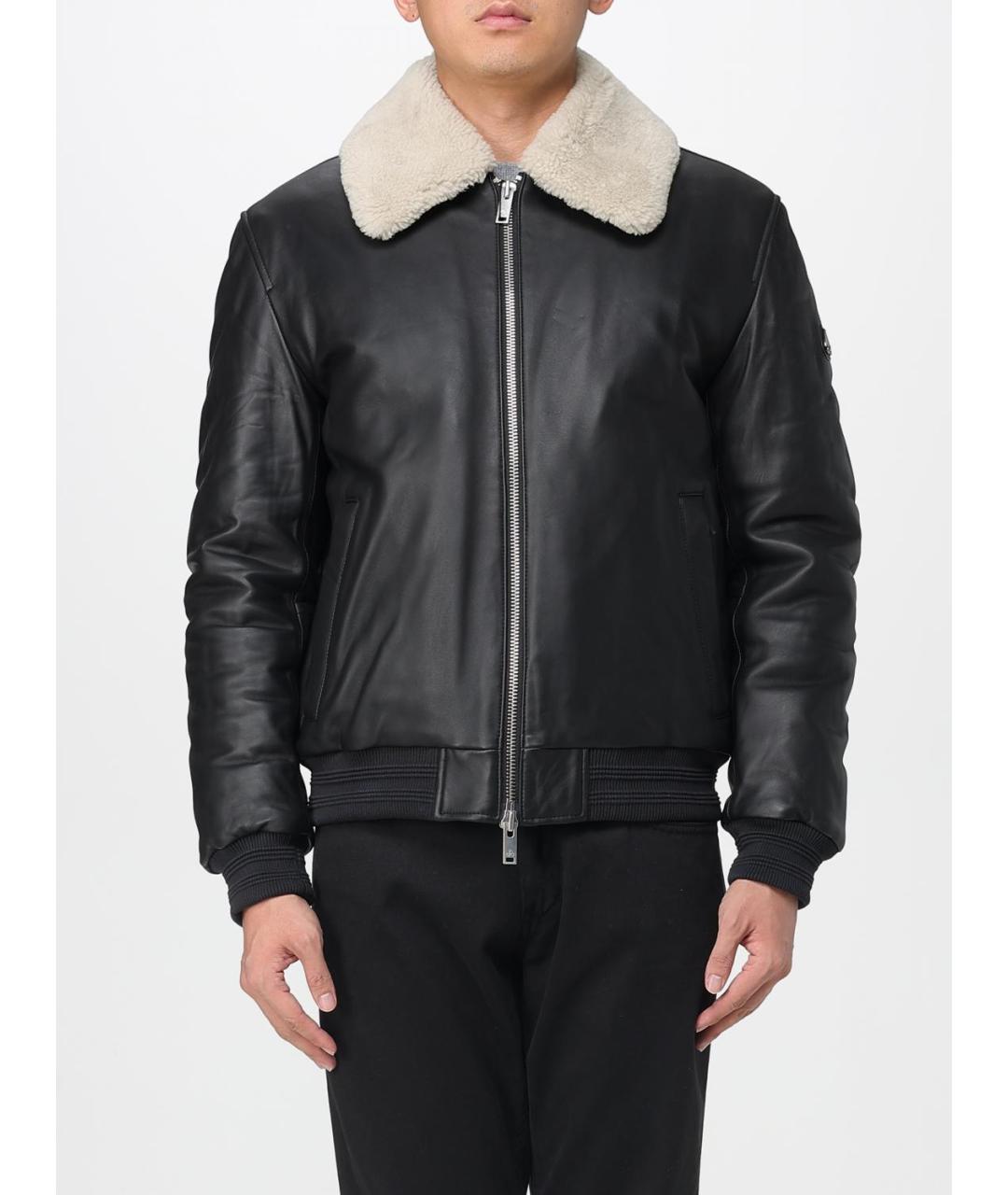 MOOSE KNUCKLES Черная кожаная куртка, фото 5