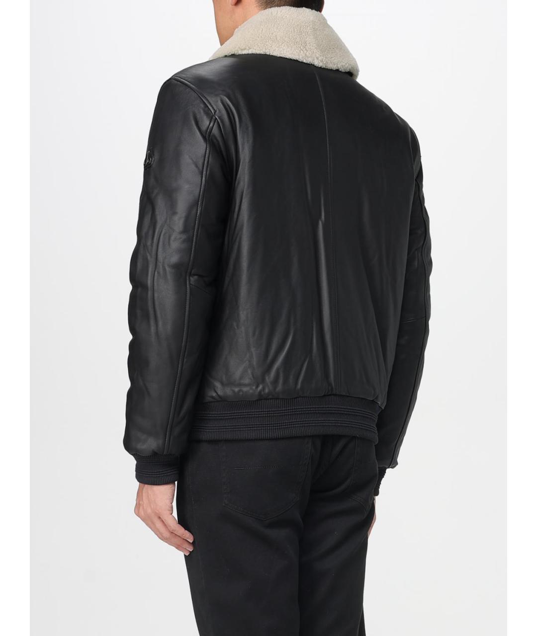 MOOSE KNUCKLES Черная кожаная куртка, фото 2