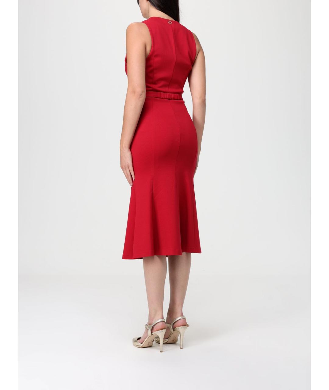 TWIN-SET Красное вискозное платье, фото 2