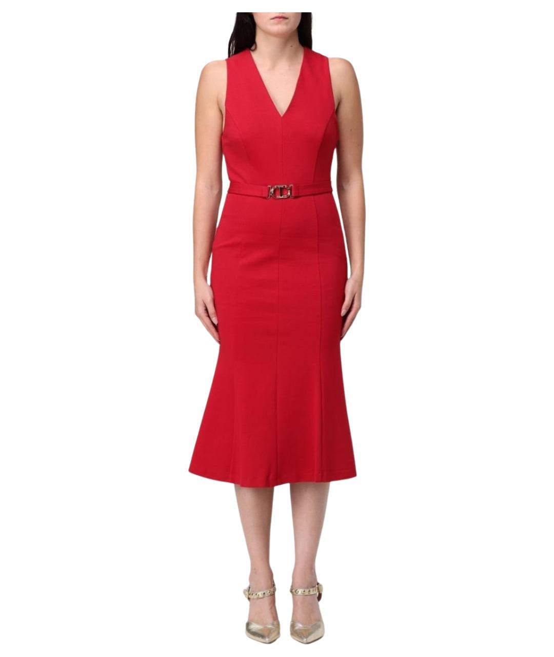 TWIN-SET Красное вискозное платье, фото 1