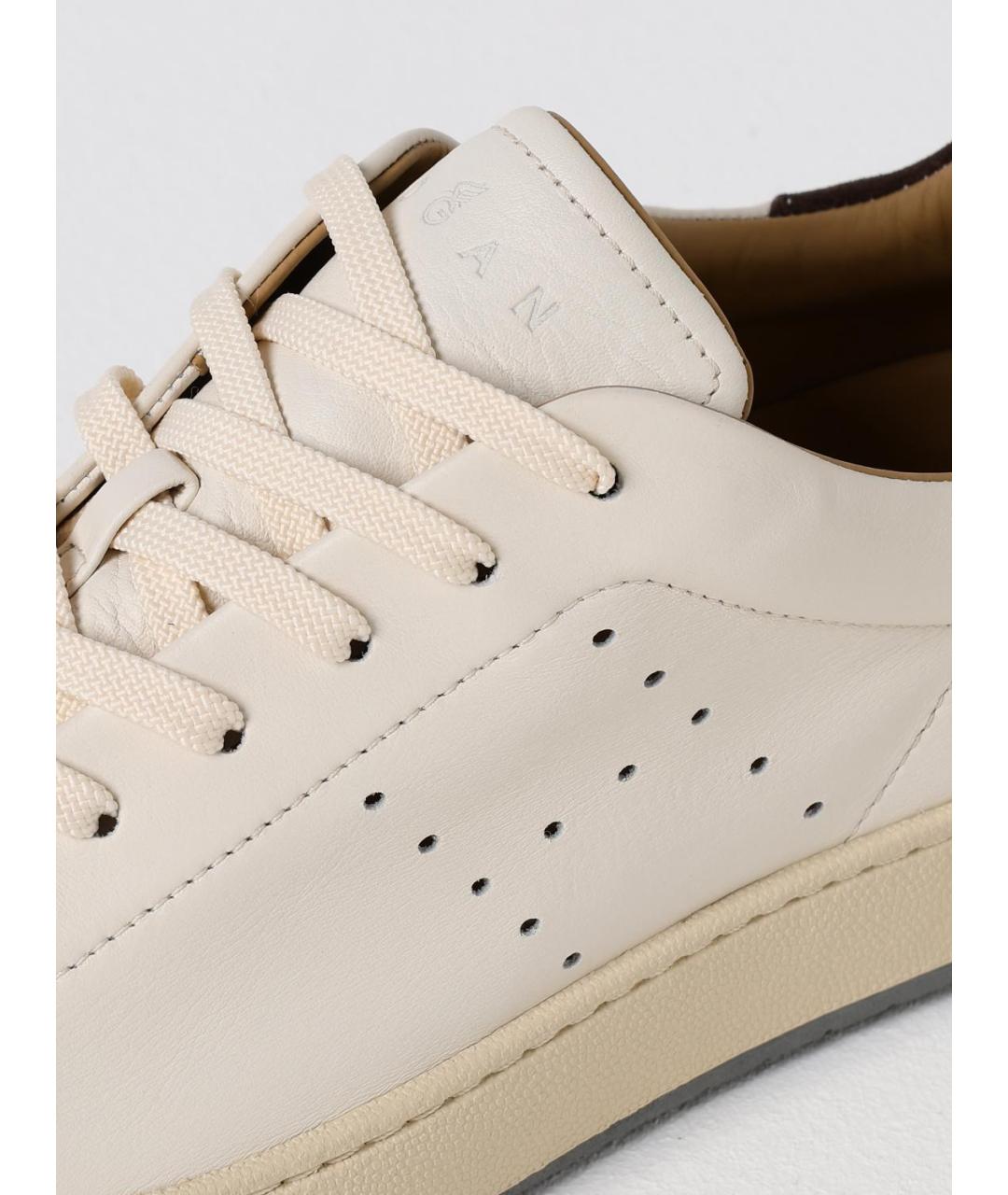 HOGAN Бежевые кожаные низкие кроссовки / кеды, фото 4