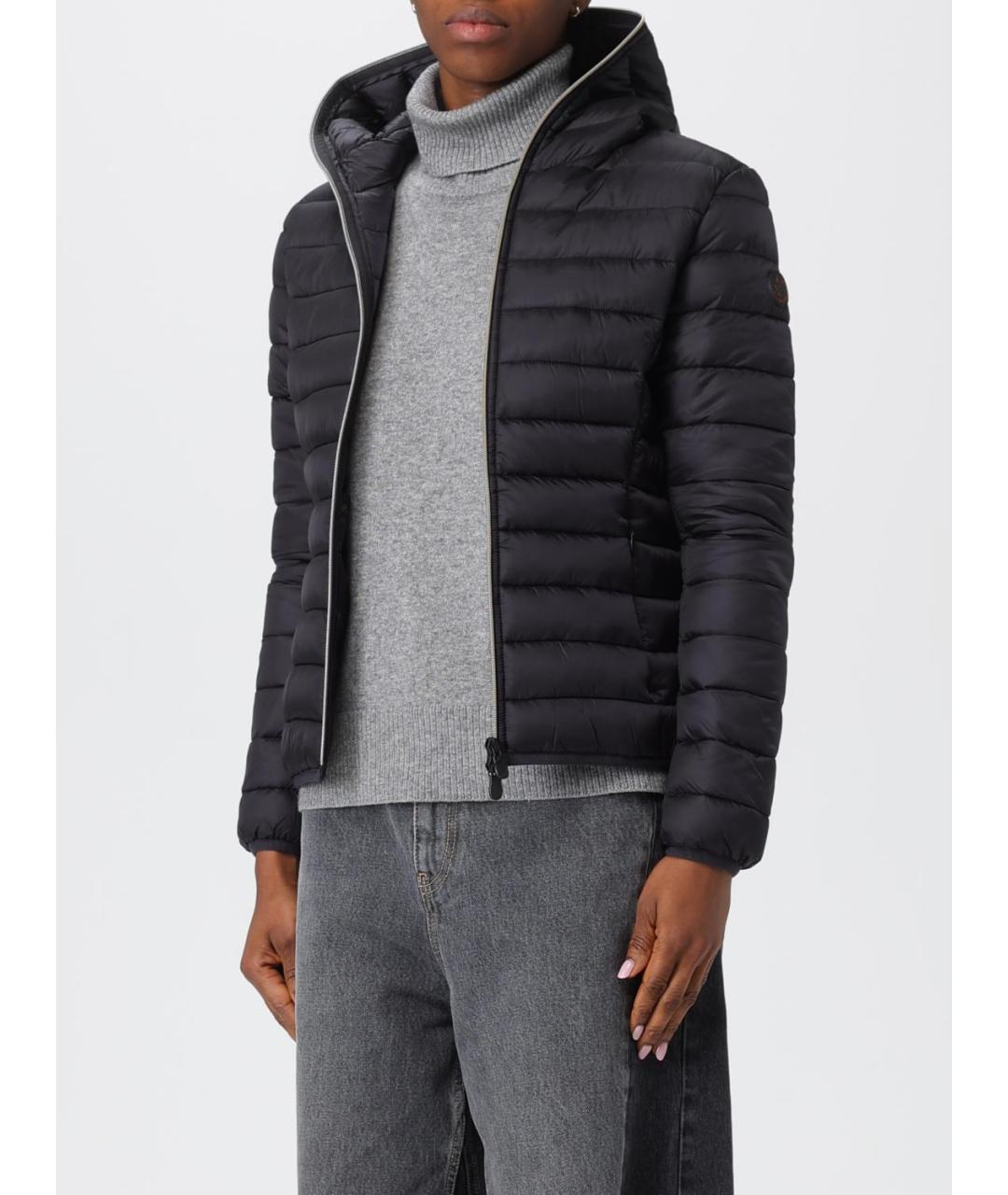 SAVE THE DUCK Черный полиамидовый пуховик, фото 4