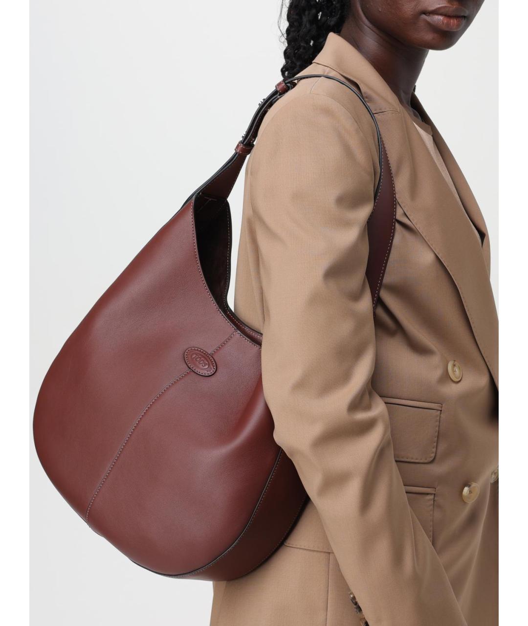 TOD'S Коричневая кожаная сумка через плечо, фото 2
