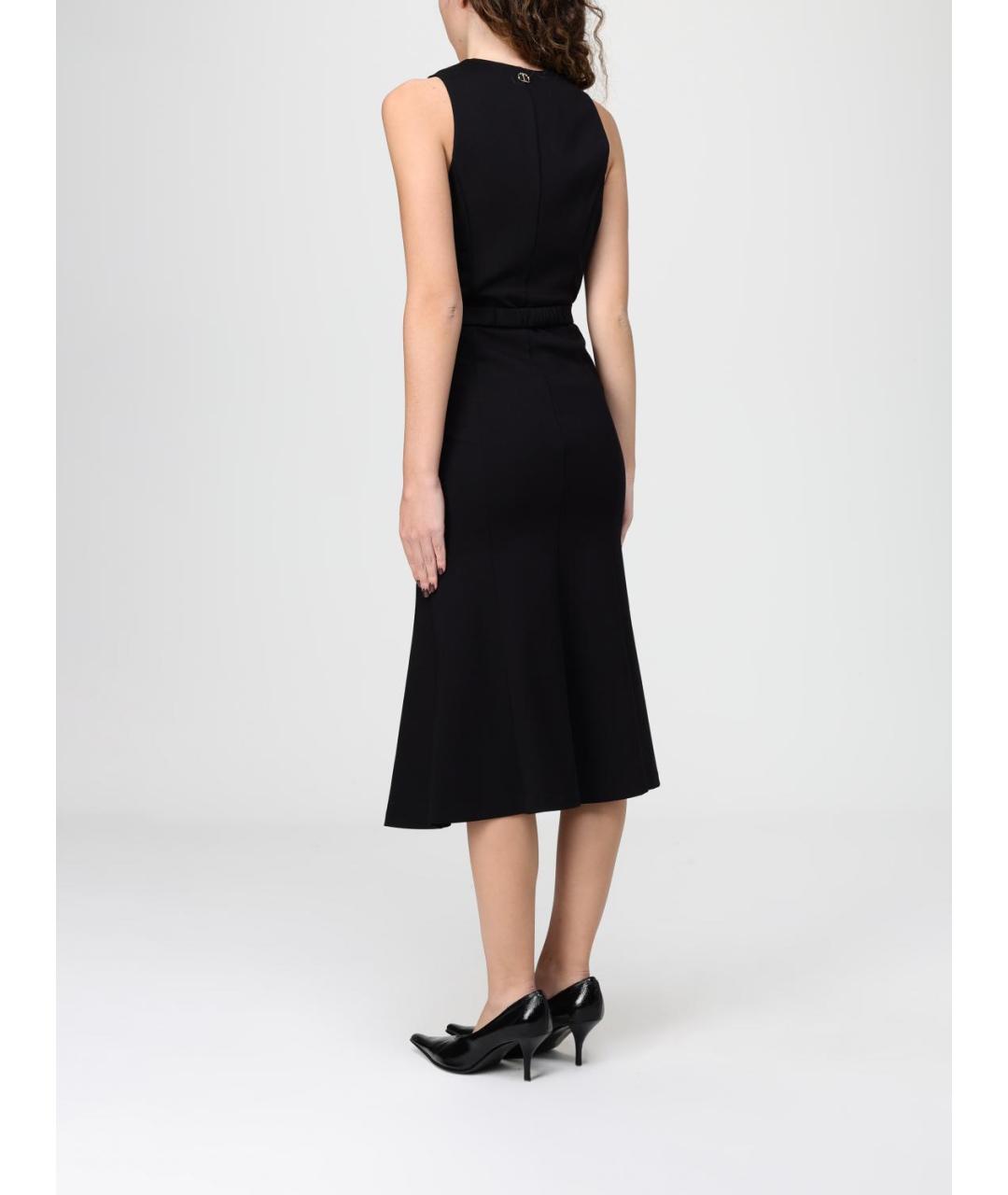 TWIN-SET Черное вискозное повседневное платье, фото 2