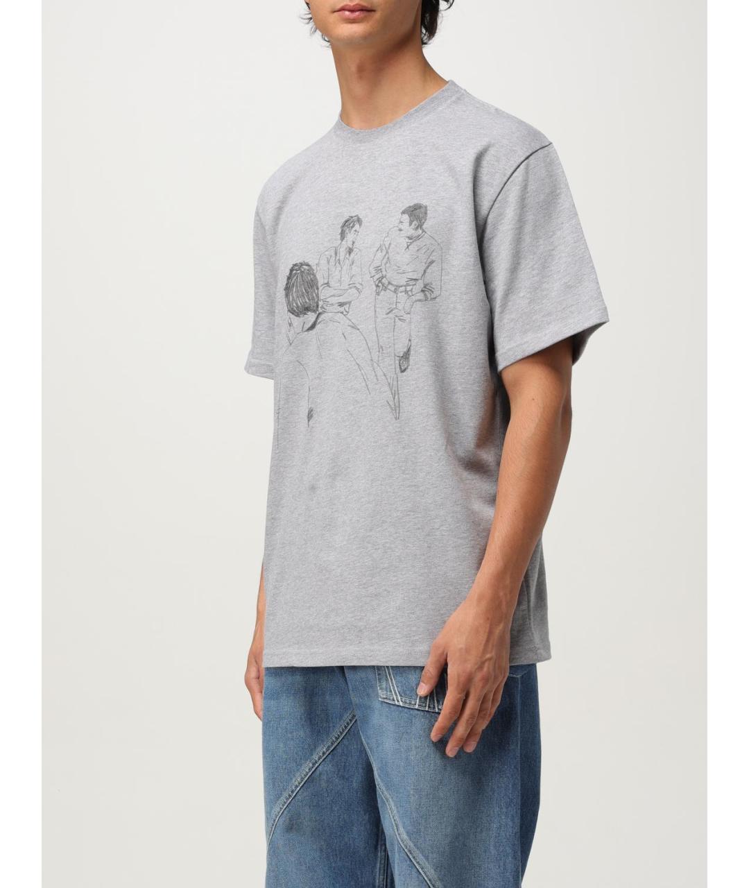 J.W.ANDERSON Серая хлопковая футболка, фото 5