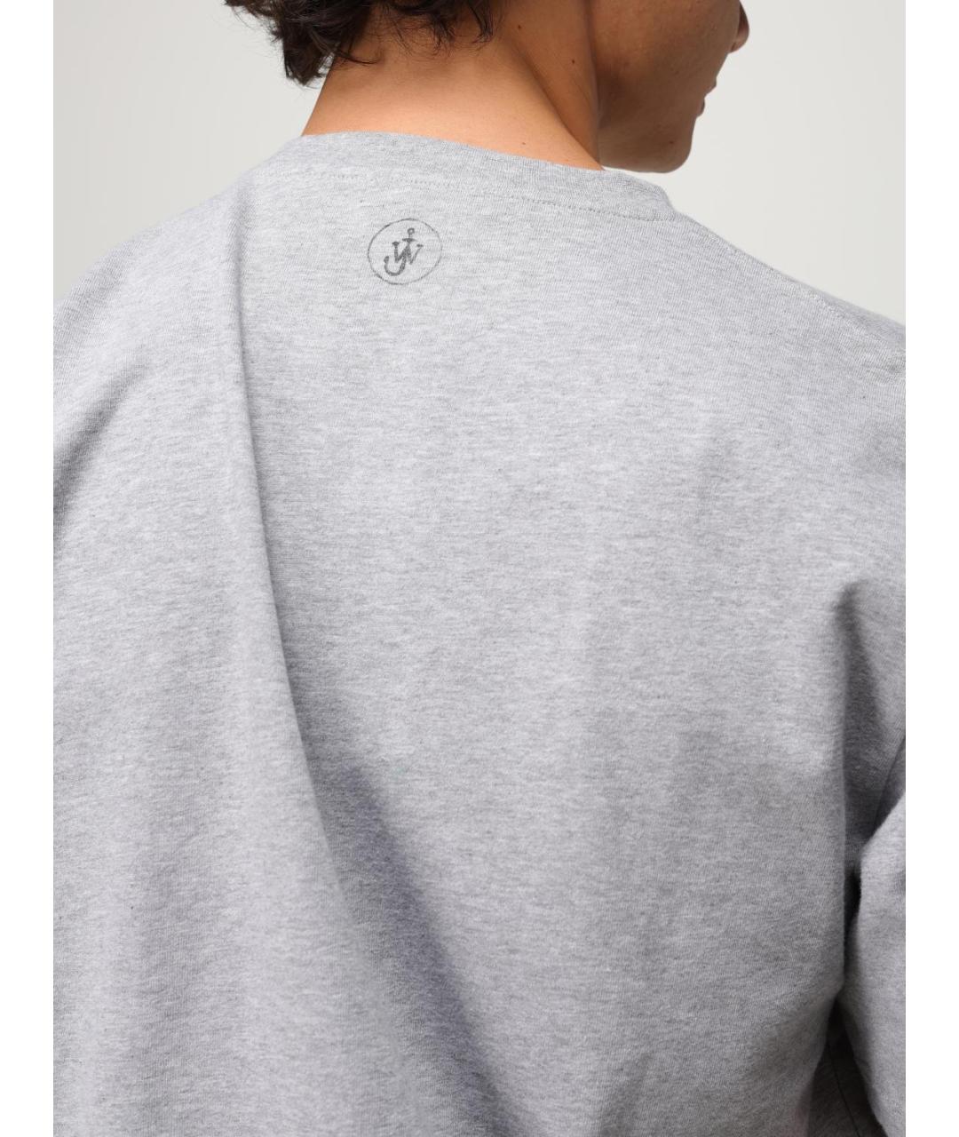 J.W.ANDERSON Серая хлопковая футболка, фото 6