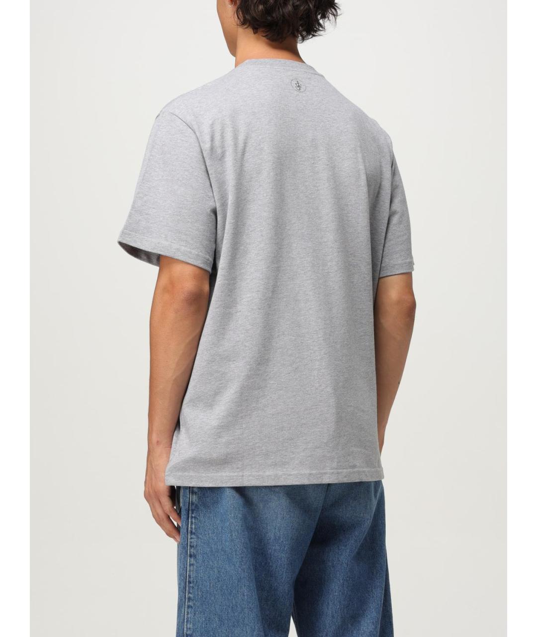 J.W.ANDERSON Серая хлопковая футболка, фото 4