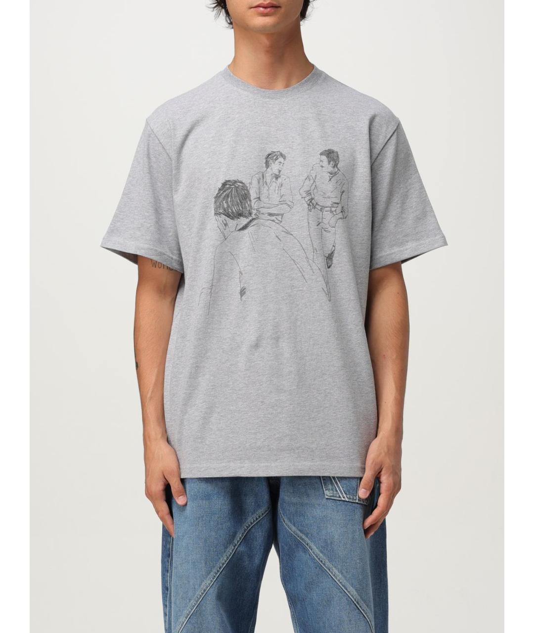 J.W.ANDERSON Серая хлопковая футболка, фото 2