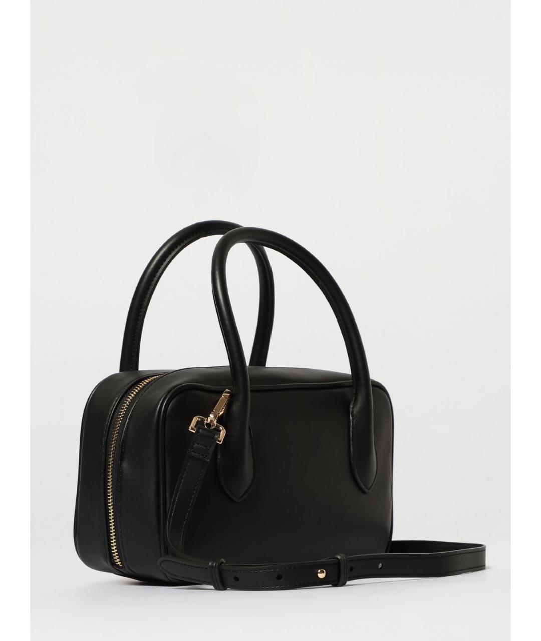TWIN-SET Черная кожаная сумка с короткими ручками, фото 2