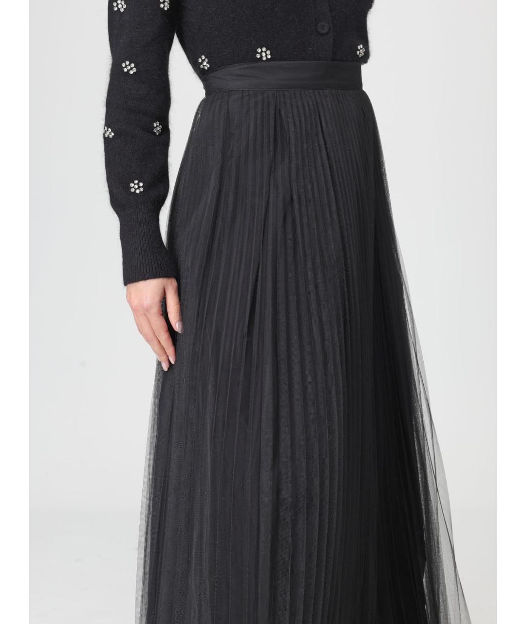 TWIN-SET Черная полиэстеровая юбка макси, фото 3