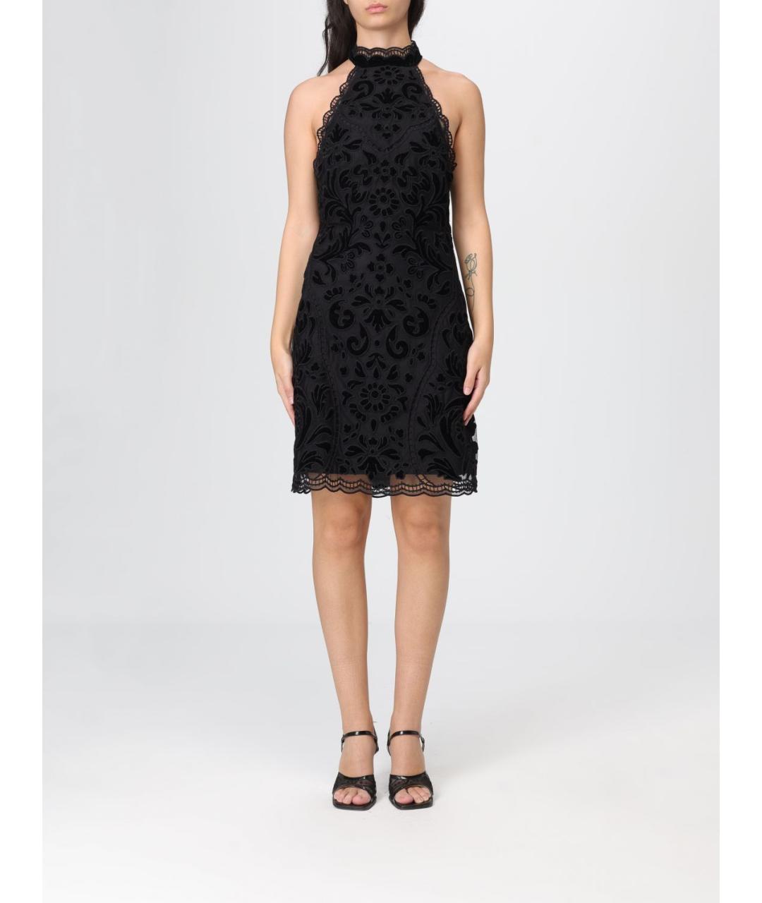 TWIN-SET Черное полиэстеровое платье, фото 4