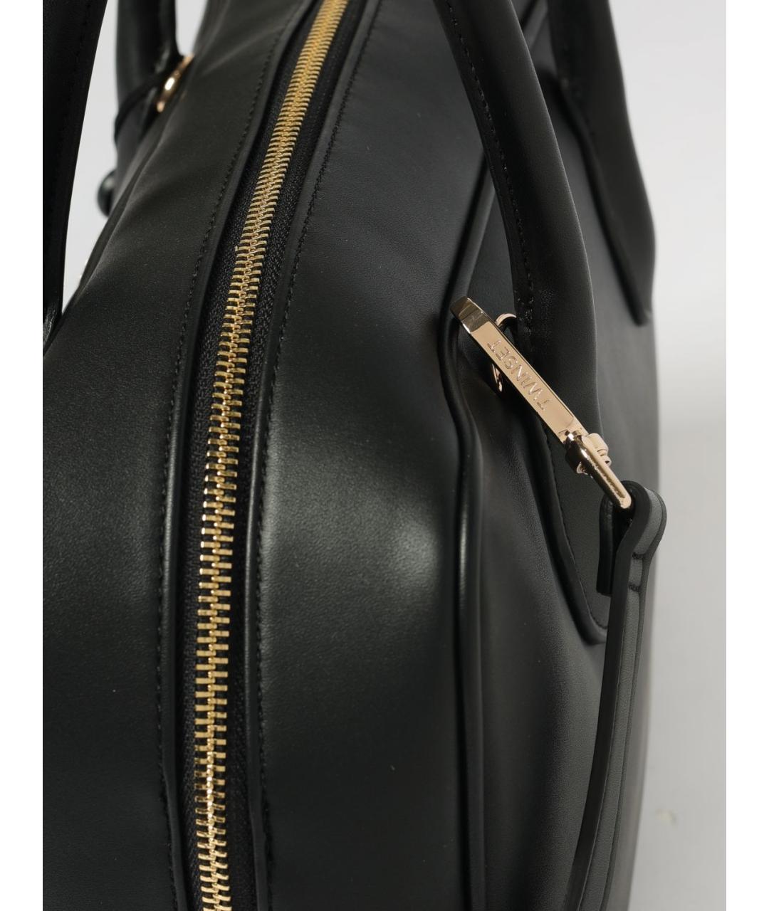 TWIN-SET Черная сумка с короткими ручками из искусственной кожи, фото 3