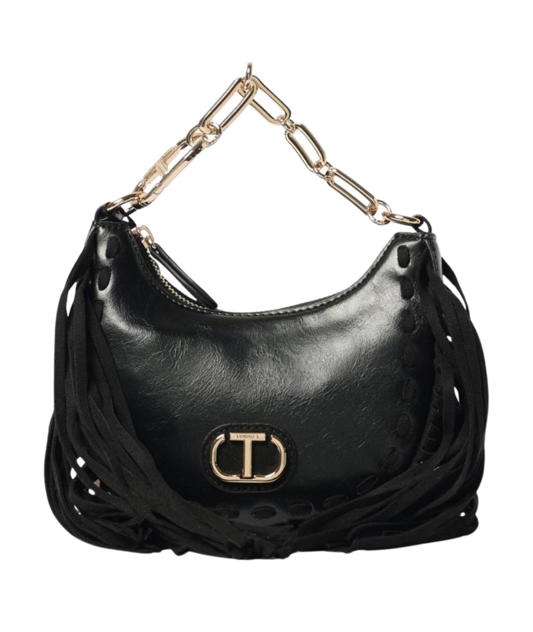 TWIN-SET Черная сумка через плечо из искусственной кожи, фото 1