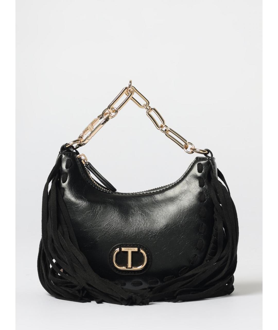 TWIN-SET Черная сумка через плечо из искусственной кожи, фото 4