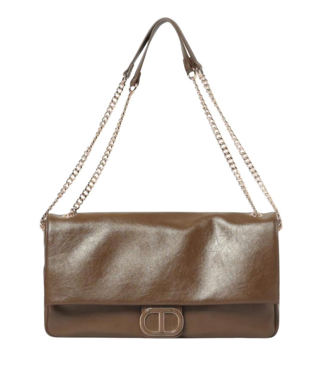 TWIN-SET Коричневая сумка через плечо из искусственной кожи, фото 1