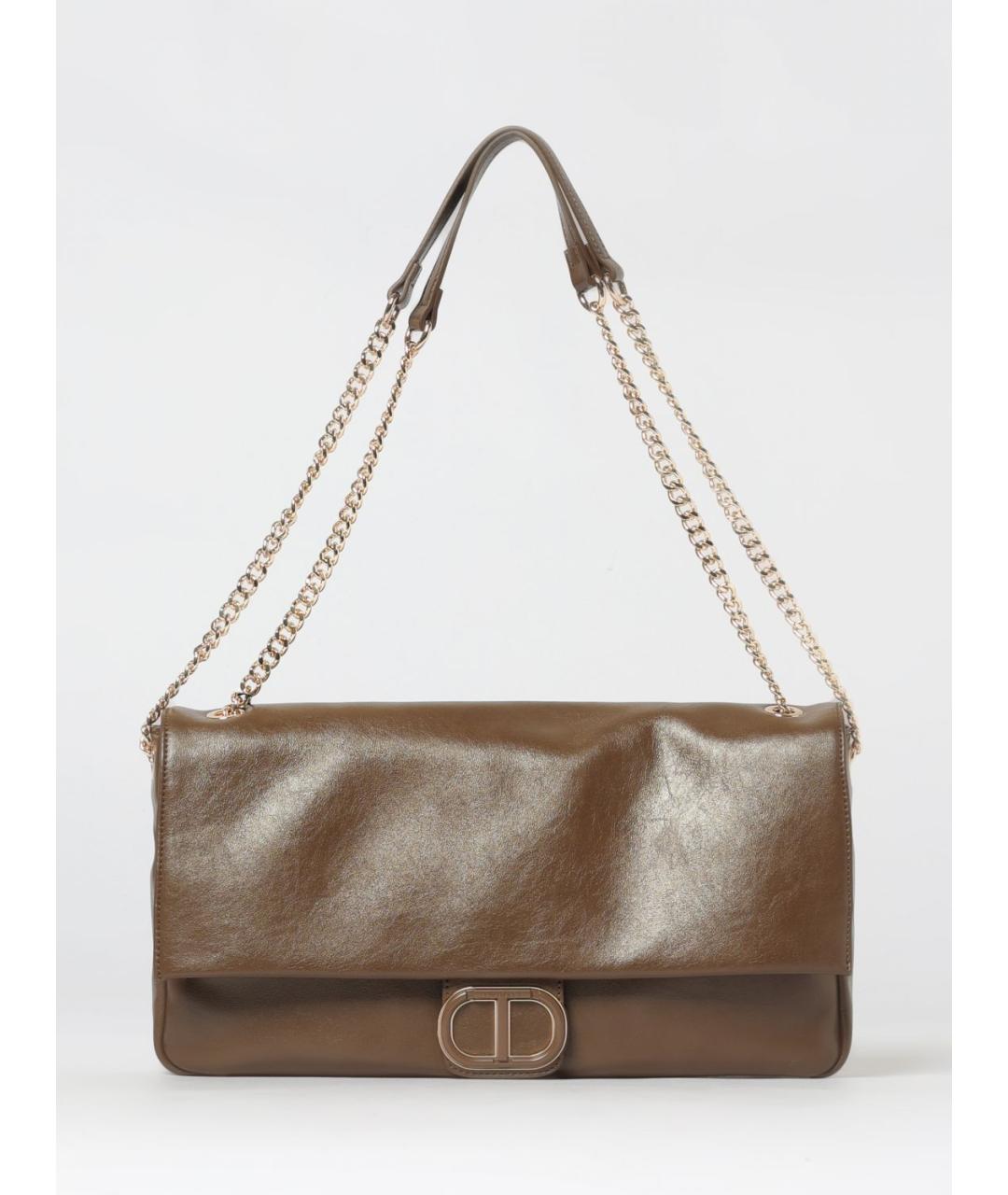 TWIN-SET Коричневая сумка через плечо из искусственной кожи, фото 4