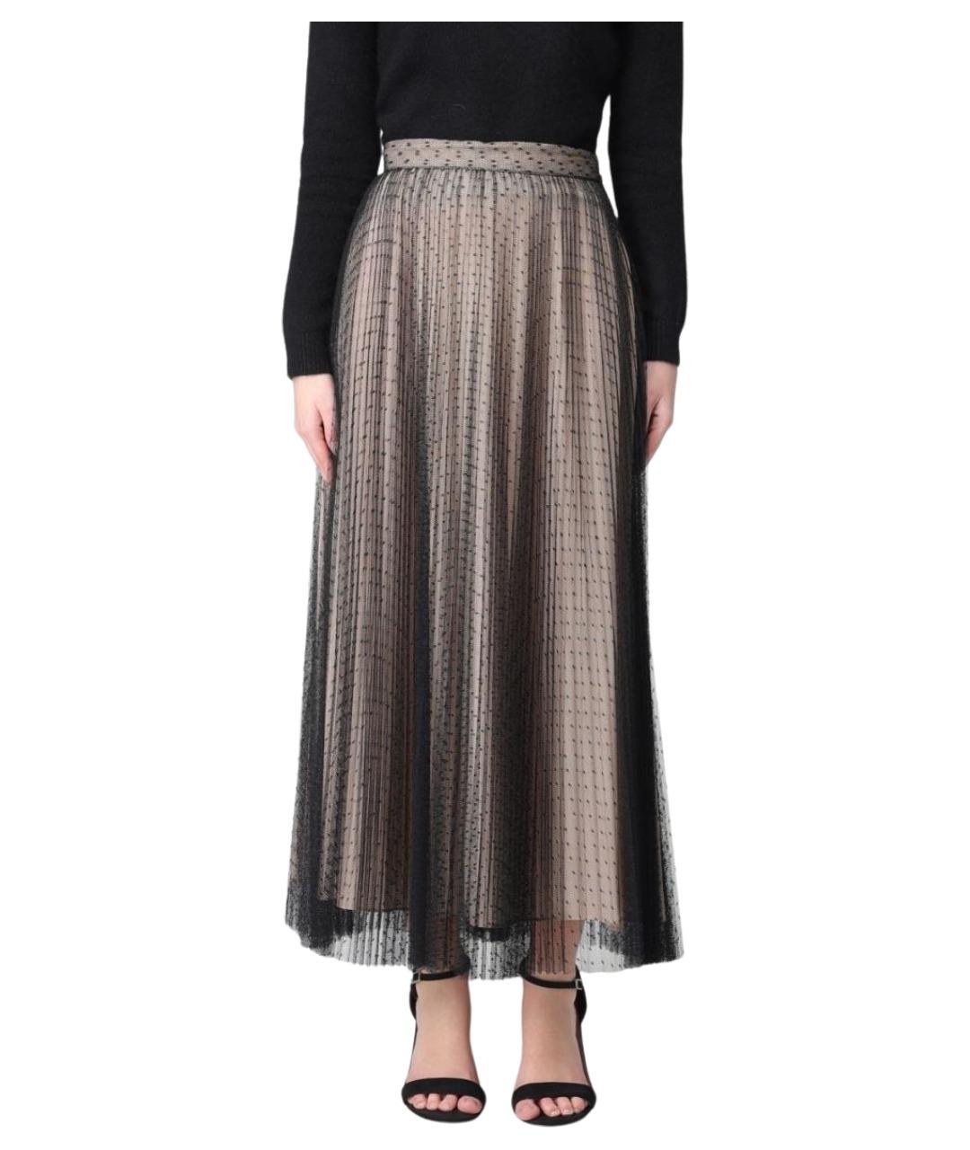 TWIN-SET Черная полиэстеровая юбка миди, фото 1