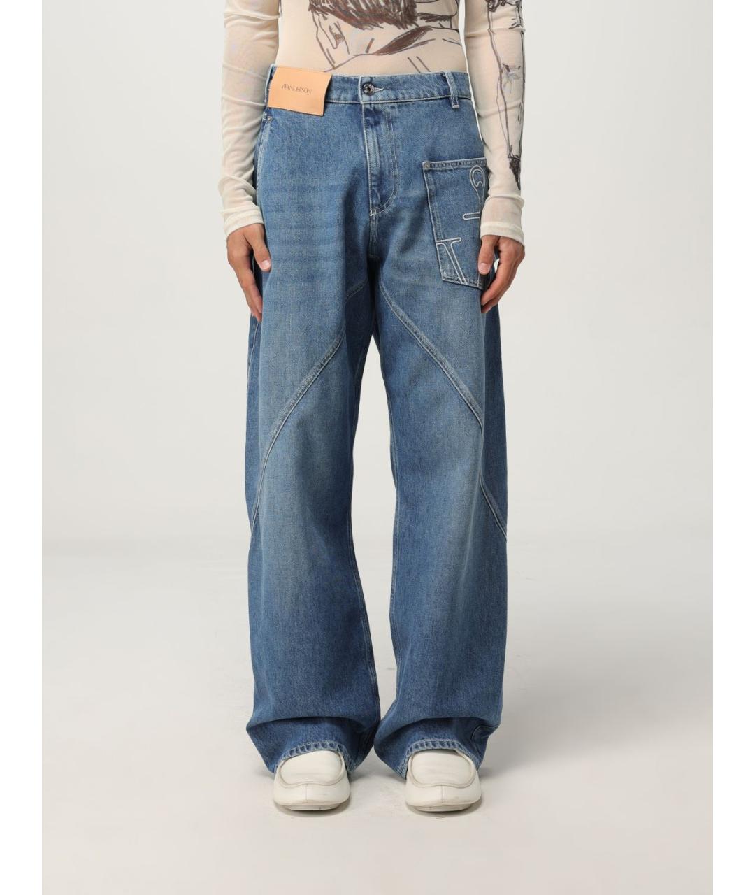 J.W.ANDERSON Синие хлопковые прямые джинсы, фото 2