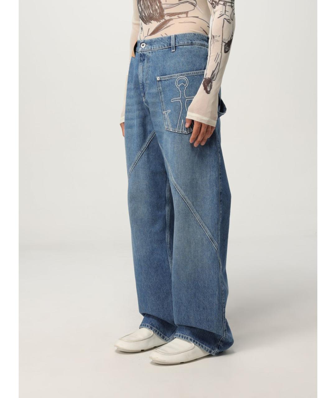J.W.ANDERSON Синие хлопковые прямые джинсы, фото 5