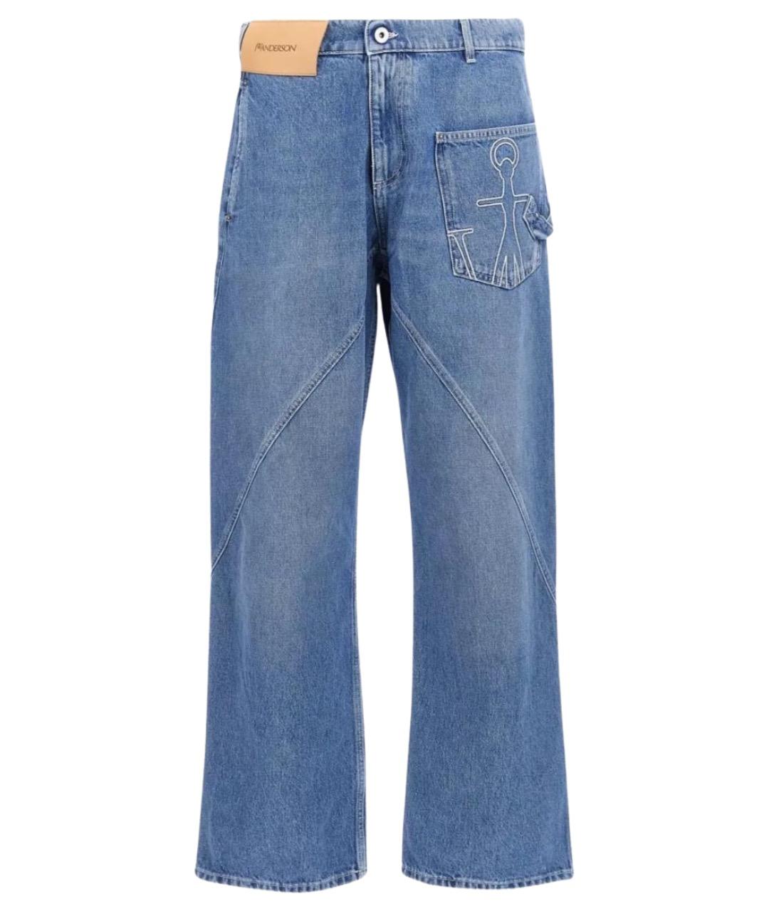 J.W.ANDERSON Синие хлопковые прямые джинсы, фото 1