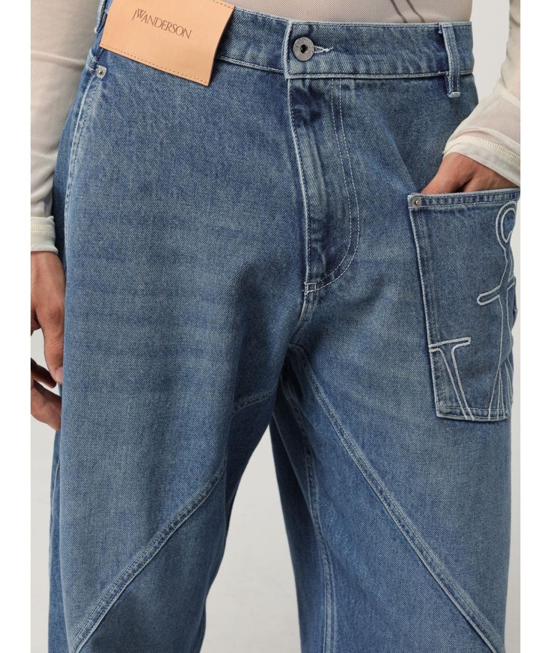 J.W.ANDERSON Синие хлопковые прямые джинсы, фото 6