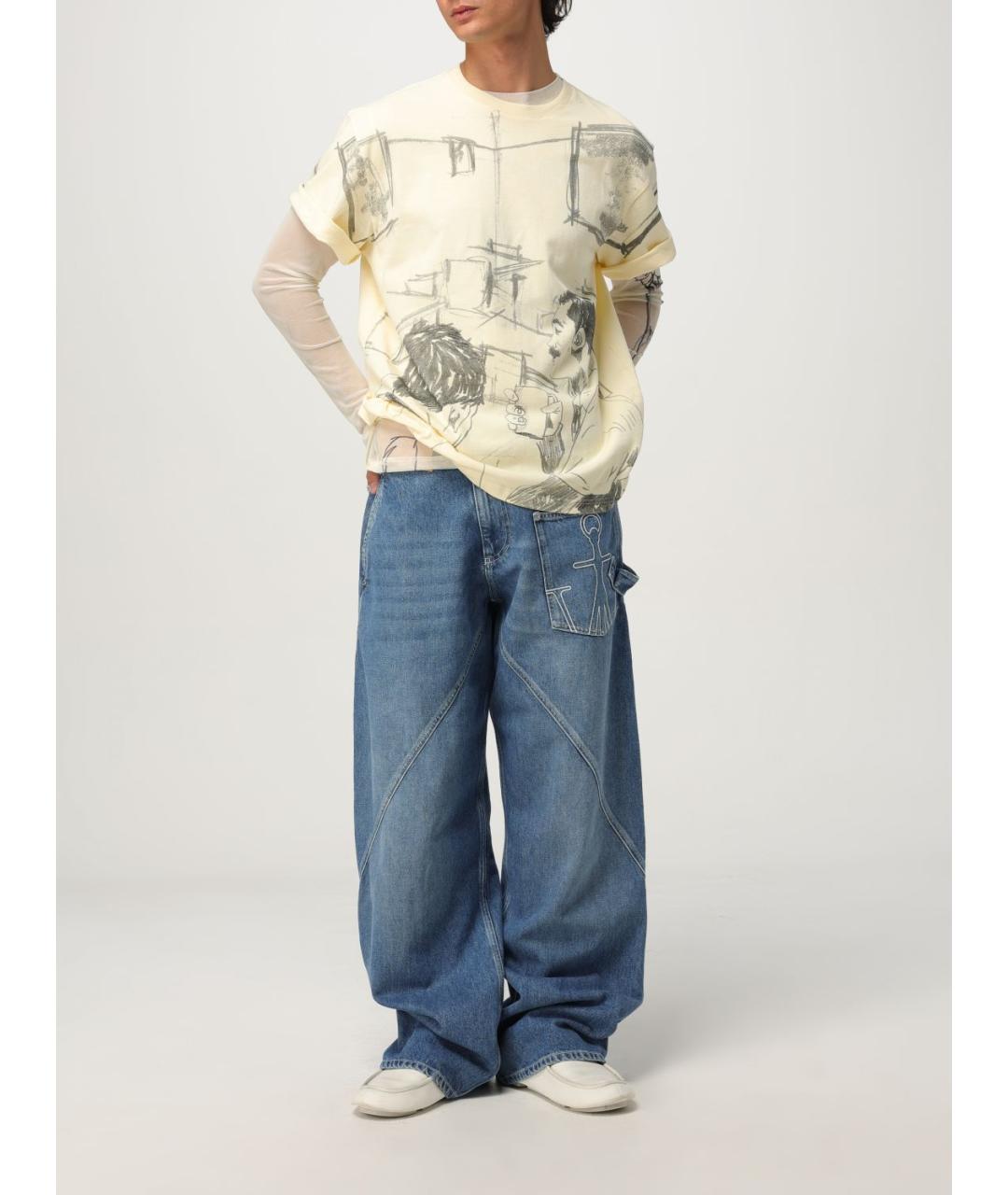 J.W.ANDERSON Синие хлопковые прямые джинсы, фото 3