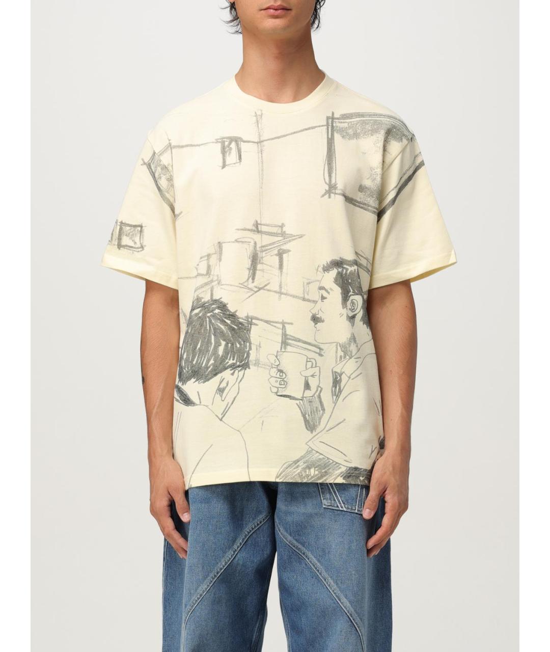 J.W.ANDERSON Бежевая хлопковая футболка, фото 2