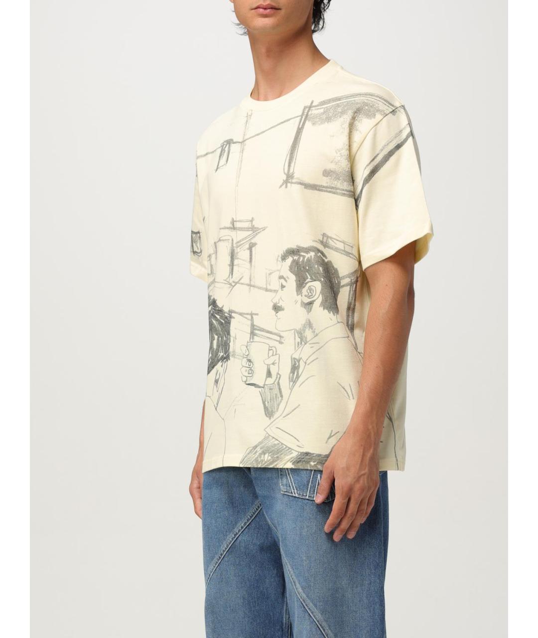 J.W.ANDERSON Бежевая хлопковая футболка, фото 5