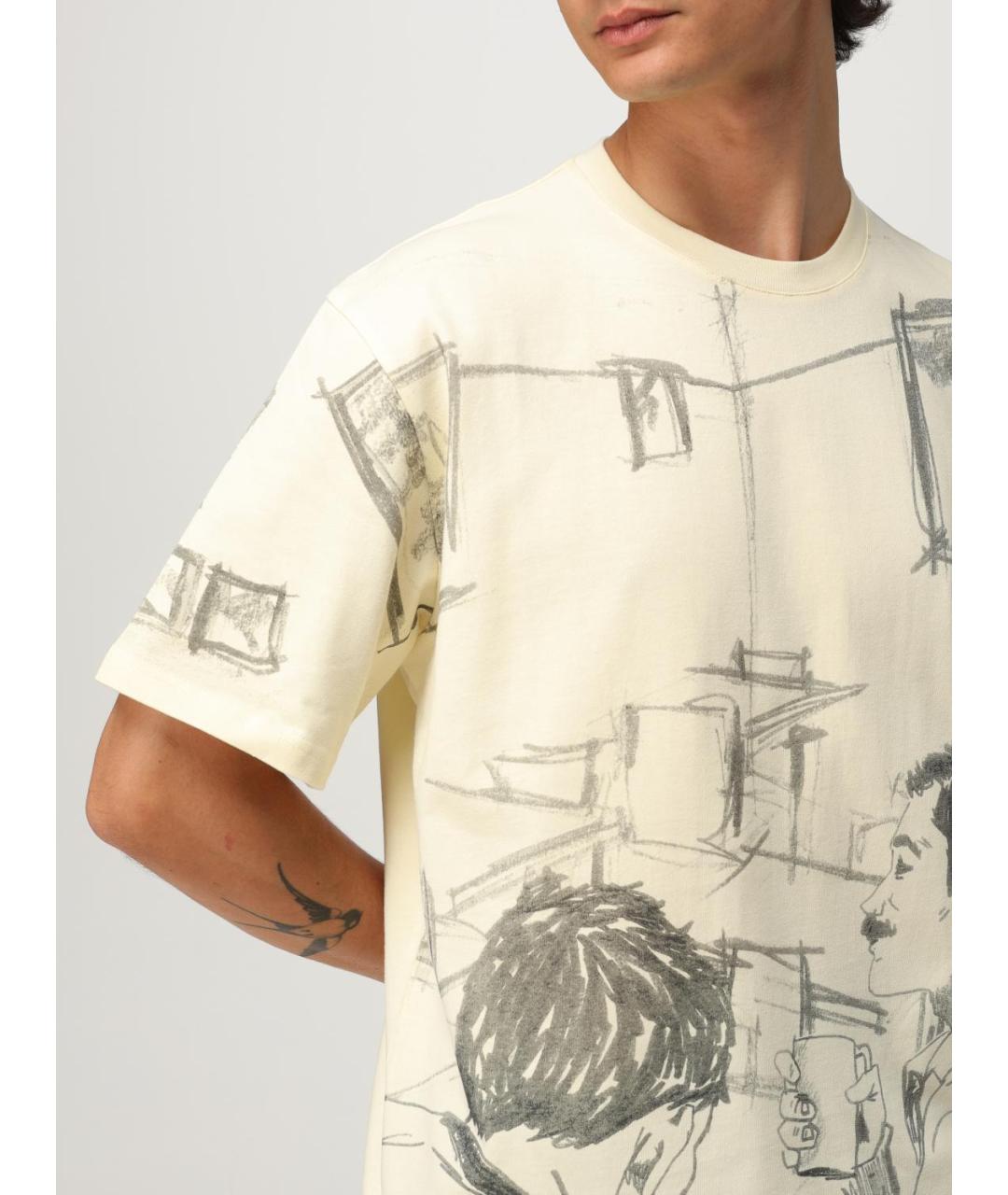 J.W.ANDERSON Бежевая хлопковая футболка, фото 6