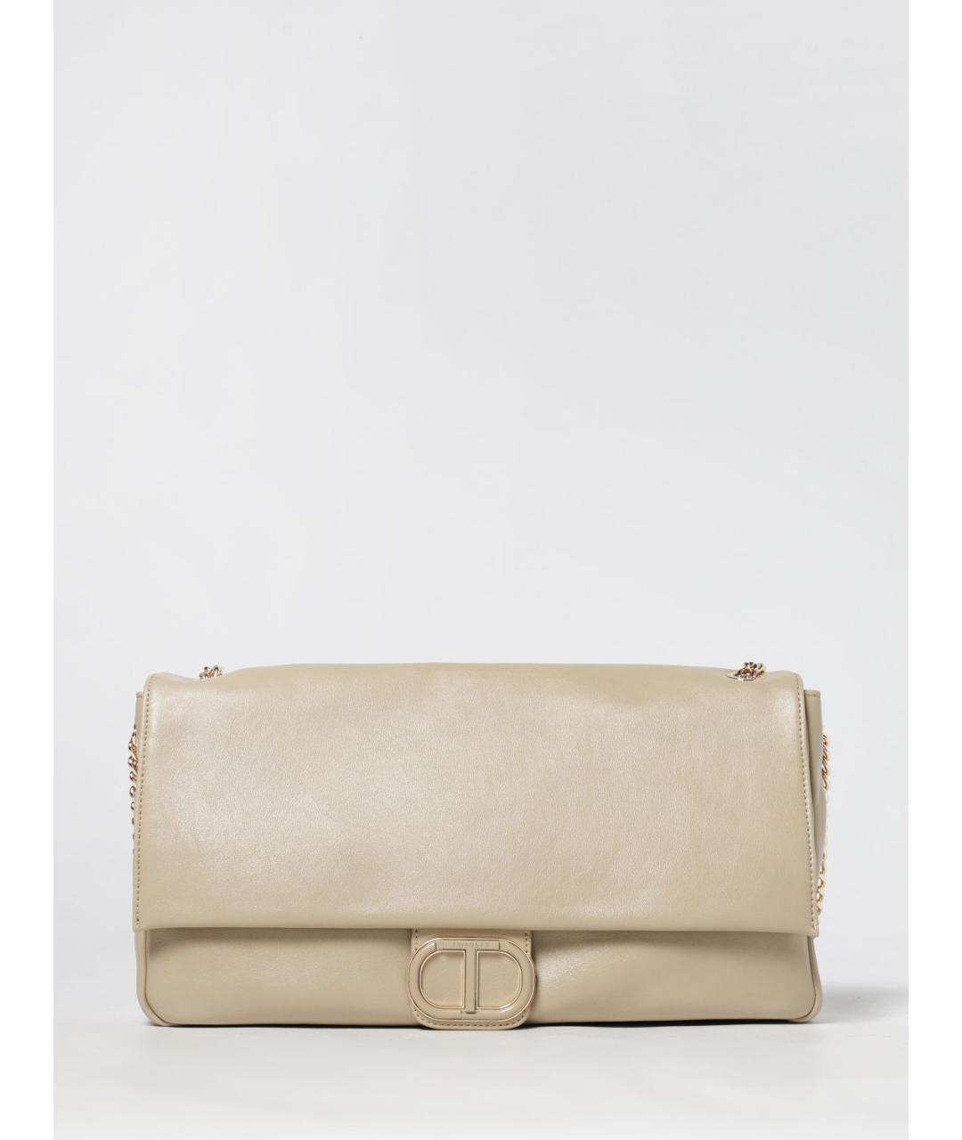 TWIN-SET Бежевая сумка через плечо из искусственной кожи, фото 4