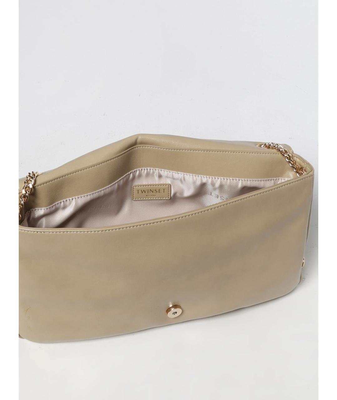 TWIN-SET Бежевая сумка через плечо из искусственной кожи, фото 3