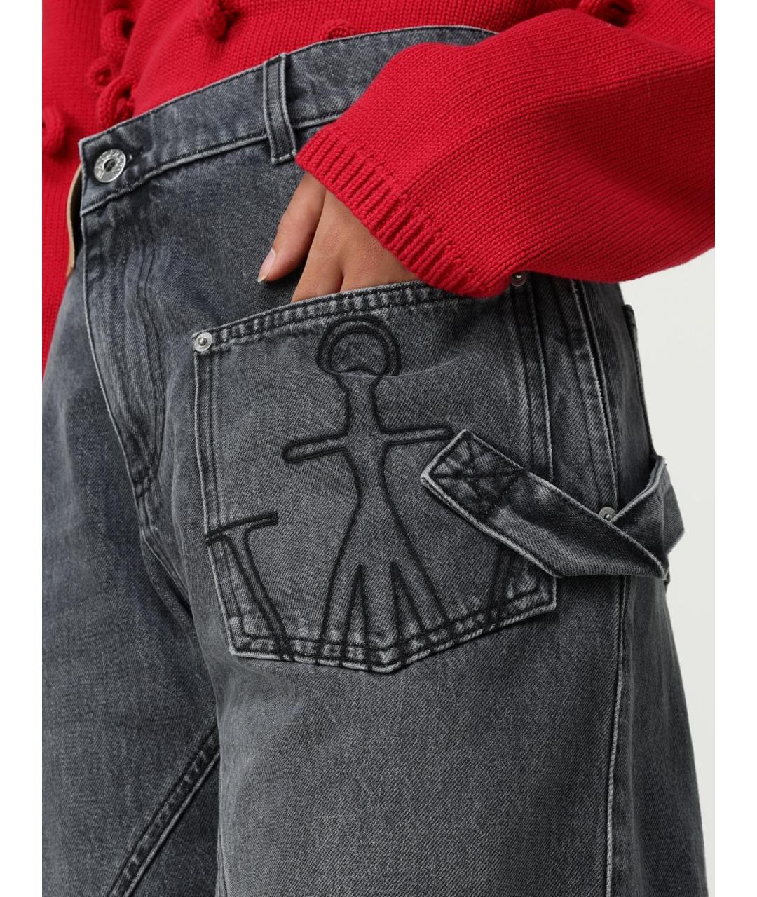 J.W.ANDERSON Серые хлопковые прямые джинсы, фото 5