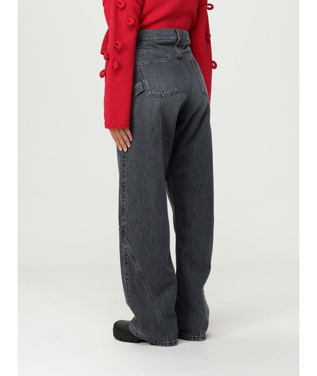 J.W.ANDERSON Серые хлопковые прямые джинсы, фото 3