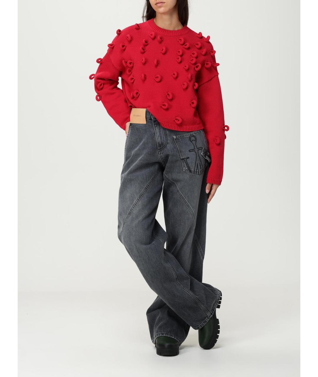 J.W.ANDERSON Серые хлопковые прямые джинсы, фото 2